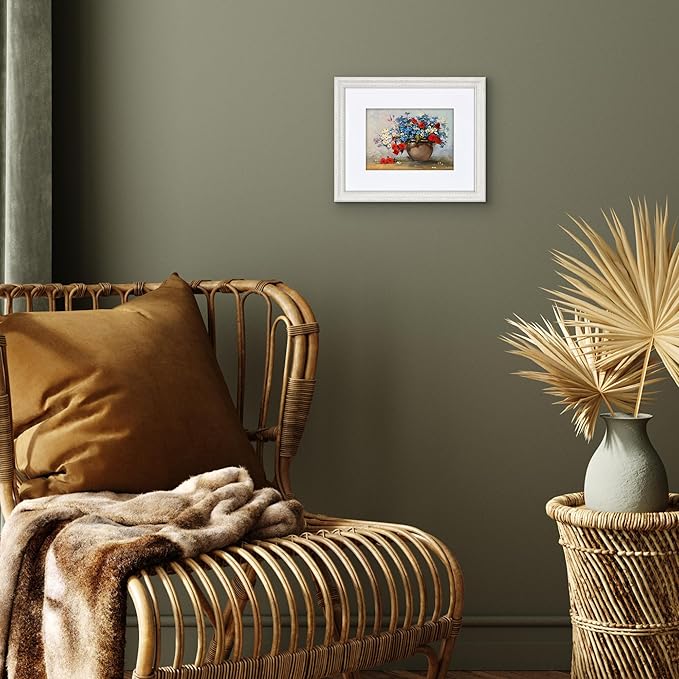 Americanflat Vintage Frames - 8x10 Picture Frame with Beaded Accents and Shatter-Resistant Glass - Use as 5x7 Frame or Display 8x10 Photos Without Mat - Heirloom Collection - Tabletop or Wall - White