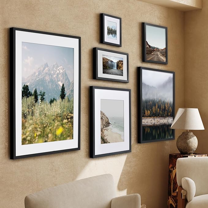 Americanflat 24x36 Poster Frame with Polished Plexiglass - Use as 20x30 Frame with Mat or Display 24x36 Photo Without Mat - Soho Collection - Deep Molding Picture Frames for Wall Display - Black