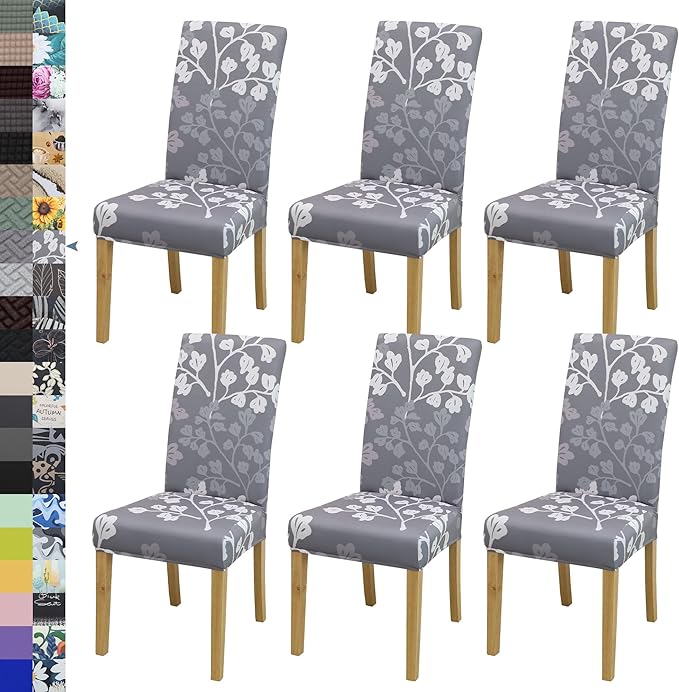 BIETYONE Chair Covers,Dining Room Chair Covers Set of 6,Stretch Kitchen Chair Cover,Washable Dining Chair Cover,Parsons Chair Slipcovers Protective,for Home,Restaurant,Banquet