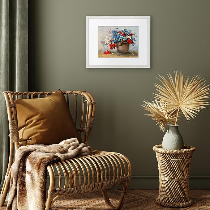 Americanflat Vintage Frames - 16x20 Picture Frame with Beaded Accents and Polished Plexiglass - Use as 11x14 Frame or Display 16x20 Photos Without Mat - Heirloom Collection - Wall Display - White Gold