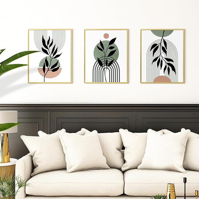 upsimples 16x20 Picture Frame Gold 3 Pack, Scratch-Proof Poster Frames 16 x 20 for Photo Gallery - Slide-In Strips, Horizontal or Vertical Wall Mounting