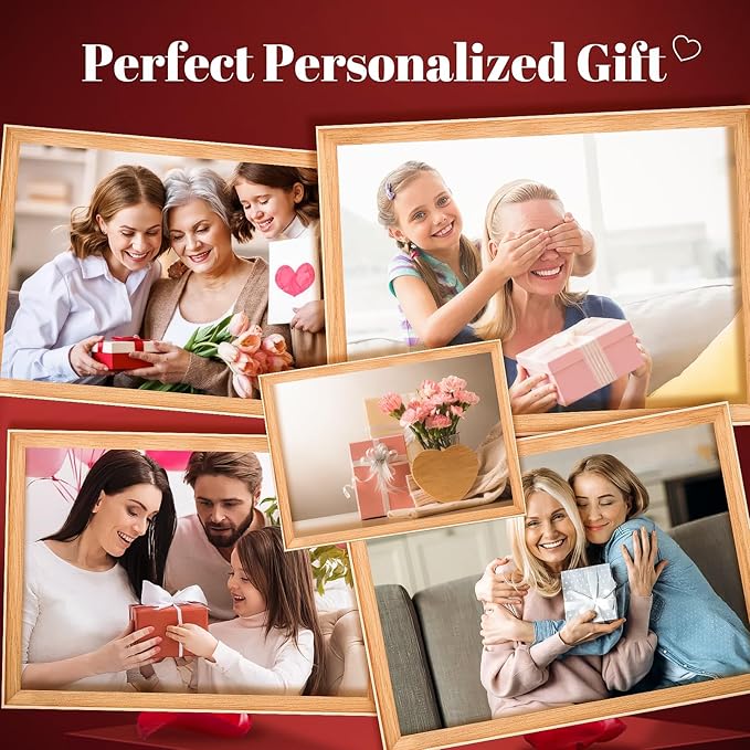 Custom Picture Frames, Customized Photo Frame with Night Light, Personalized Picture Frame, Personalized Anniversary Couples Gifts for Women Men Her Him Girlfriend Boyfriend Wife