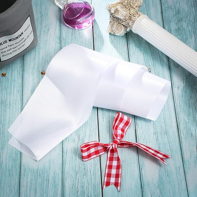 12 Pieces Blank Satin Sashes Plain Sashes Party Accessory for Graduation Wedding Party DIY Supplies(White)