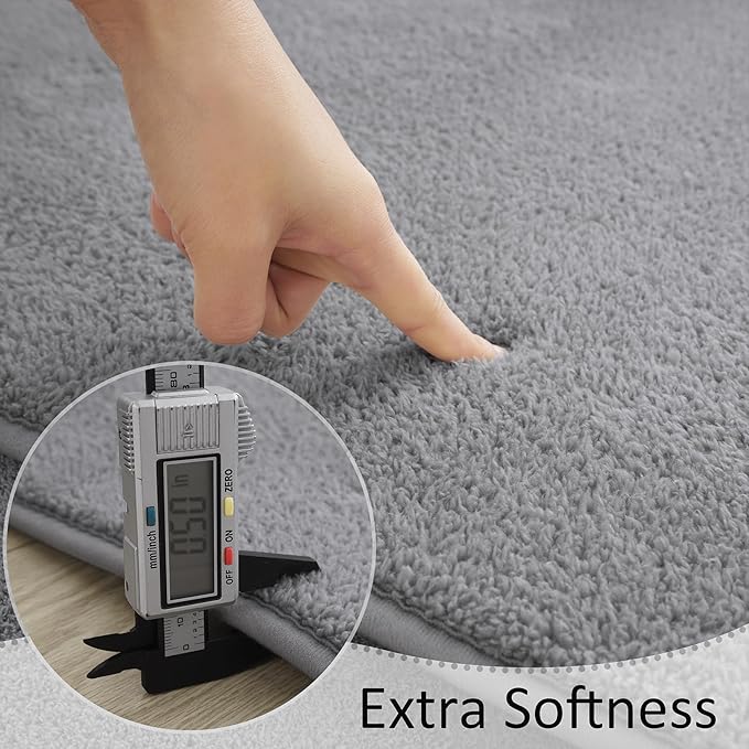 Soft Rugs for Living Room 4x6 Grey, Minimalist Area Rug for Bedroom Nursery Dining Table Dorm, Throw Rugs for Men Boys Girls Kids Room Indoor Floor Carpets