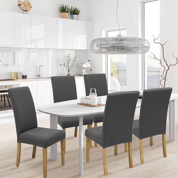 BIETYONE Chair Covers,Dining Room Chair Covers Set of 8,Stretch Kitchen Chair Cover,Washable Dining Chair Cover,Parsons Chair Slipcovers Protective,for Home,Restaurant,Banquet