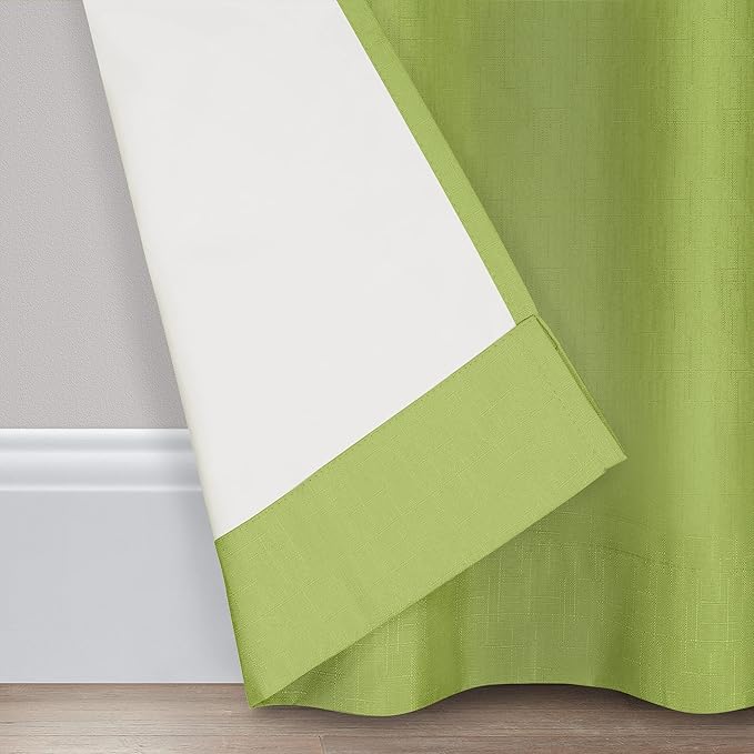 ECLIPSE Kendall Modern Blackout Thermal Rod Pocket Window Curtain for Bedroom or Living Room (1 Panel), 42" x 84", Lime