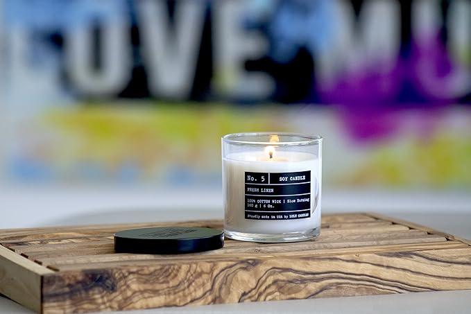 Lulu Candles | Black Tea & Sage | Luxury Scented Soy Jar Candle | Hand Poured in The USA | Highly Scented & Long Lasting- 6 Oz.