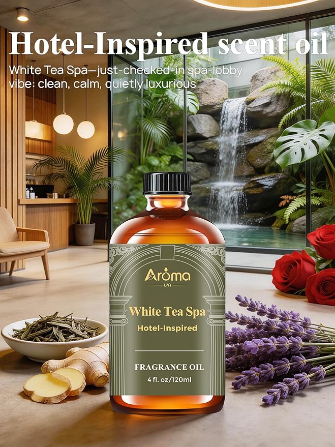 White Tea Spa ?€? A Hotel-Inspired Diffuser Oil, Hotel Diffuser Oil for Diffuser for Home Fragrance Oil for Ultrasonic and Waterless Diffusers and Crafting