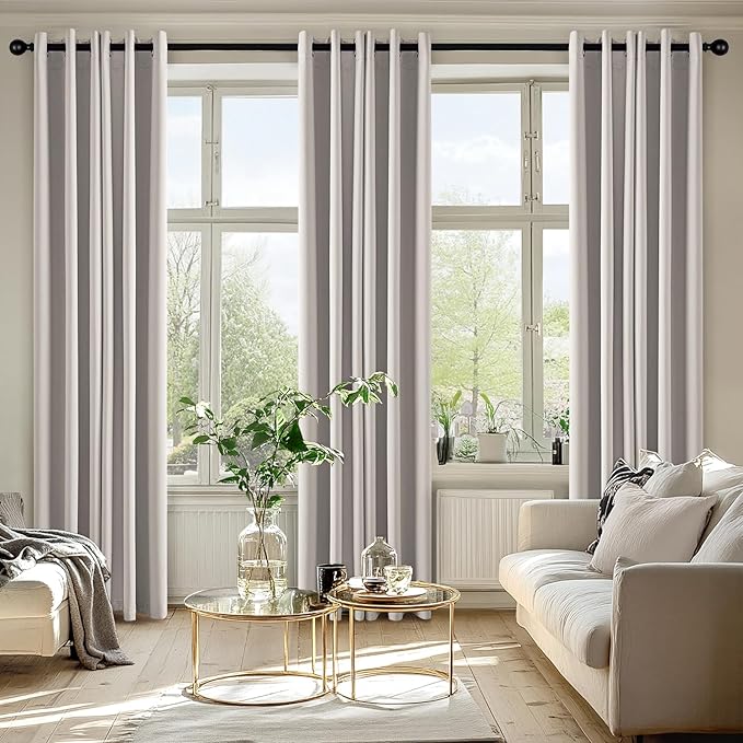 MIULEE Cobblestone Blackout Curtains for Bedroom Living Room 72 Inches Long 2 Panels, Thermal Insulated Room Darkening Drapes Grommet Noise Reducing Light Blocking Window Treatments 40x72 inch