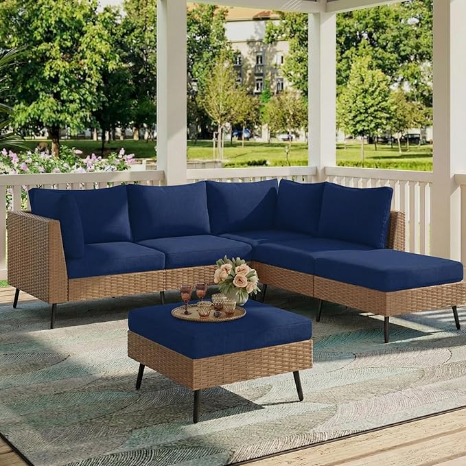 hyha Milk Silk Couch Cushion Covers, Soft Magic Sofa Covers Washable for 3 Cushion Couch, Stretch Sectional Outdoor Cushion Covers for Patio Furniture with Elastic Bottom(Large, Navy)