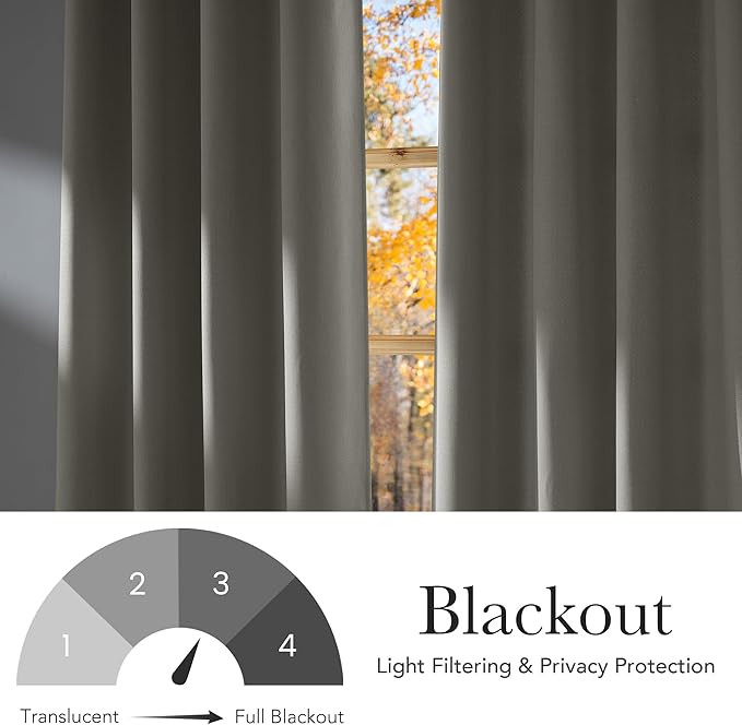 NICETOWN Natural Room Darkening Curtains 84 inches Long for Living Room - Privacy Panels for Bedroom, Modern Farmhouse Style Home Decor Grommet Top, 2 Panels, W42 by L84