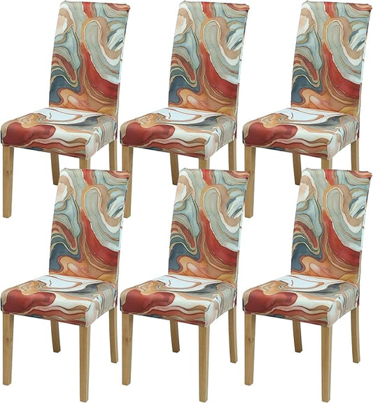 BIETYONE Chair Covers,Dining Room Chair Covers Set of 6,Stretch Kitchen Chair Cover,Washable Dining Chair Cover,Parsons Chair Slipcovers Protective,for Home,Restaurant,Banquet