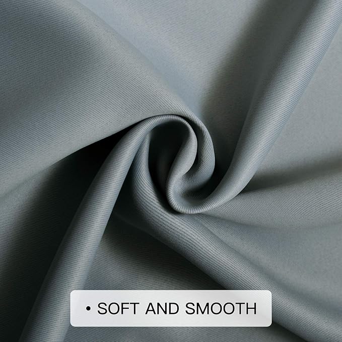 COSVIYA Grommet Ombre Room Darkening Curtains 72 inch Length 2 Panels, Gradient Drapes Grey and Grayish White Light Blocking Insulated Thermal Window Curtains for Bedroom/Living Room,52x72 inches