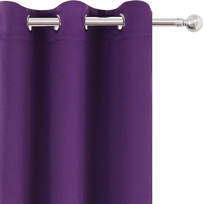 LEMOMO Purple Blackout Curtains 40 x 63 Inch Length/Set of 2 Curtain Panels/Thermal Insulated Room Darkening Blackout Curtains for Bedroom