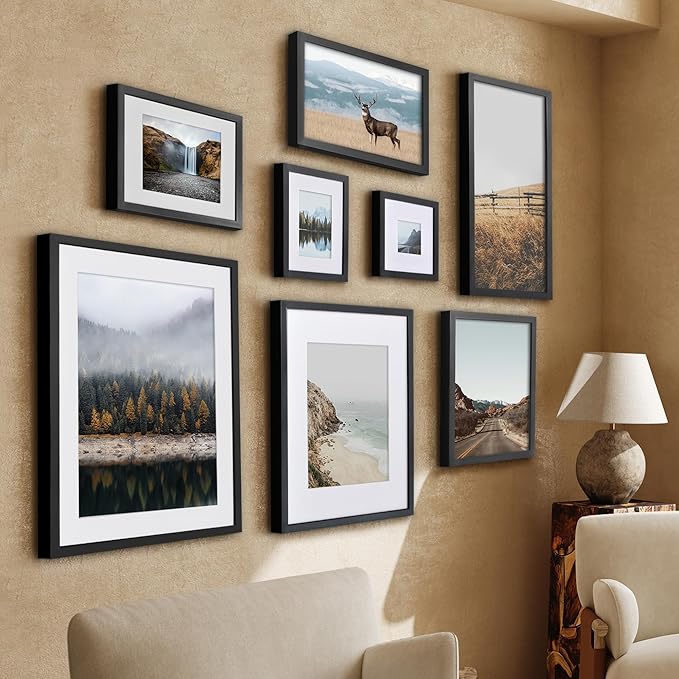 Americanflat 20x24 Picture Frame with Polished Plexiglass - Use as 16x20 Frame with Mat or Display 20x24 Photo Without Mat - Soho Collection - Deep Molding Picture Frames for Wall Display - Black