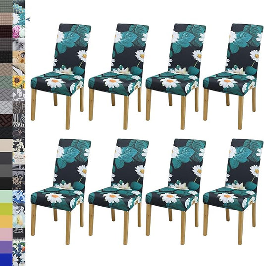 BIETYONE Chair Covers,Dining Room Chair Covers Set of 8,Stretch Kitchen Chair Cover,Washable Dining Chair Cover,Parsons Chair Slipcovers Protective,for Home,Restaurant,Banquet