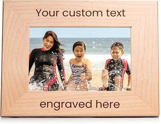 Lifetime Creations Create Your Own Personalized Picture Frame: Engraved Custom Wood Photo Frame, Customizable Gift for Wedding, Anniversary, Birthday (4x6 Inch Landscape)