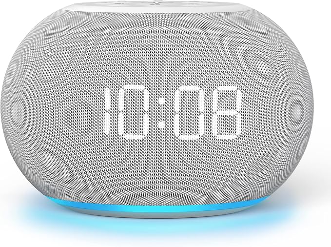 REACHER Auto-Dimmable Sound Machine Alarm Clock with 20 Sounds&Night Light | Auto-dimming LED display, 20 soothing sounds, sleep timer, precise volume, night light, white noise soother for bedrooms by Reacher