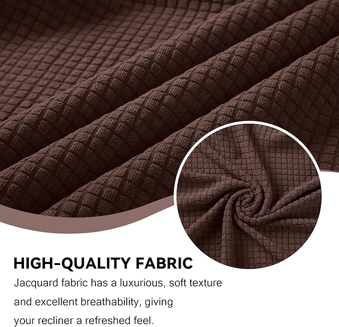 Cupuamon Recliner Chair Covers,Lazy Boy Recliner Covers Stretch Reclining Covers 1 Piece Furniture Protector with Elastic Bottom for Dog,Kids-Chocolate