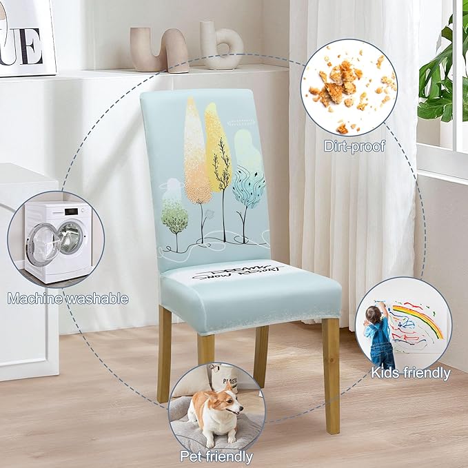 BIETYONE Chair Covers,Dining Room Chair Covers Set of 4,Stretch Kitchen Chair Cover,Washable Dining Chair Cover,Parsons Chair Slipcovers Protective,for Home,Restaurant,Banquet