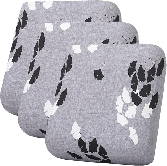 hyha Printed Couch Cushion Covers, Floral Sofa Covers Washable for 3 Cushion Couch, Stretch Pattern Outdoor Cushion Covers for Patio Furniture with Elastic Bottom(3 Packs, Maple Leaf)