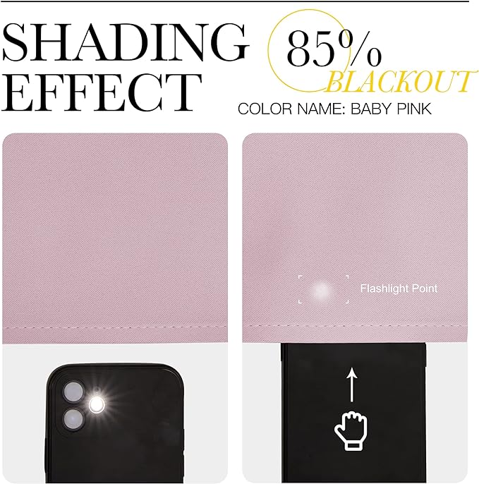 NICETOWN Room Darkening Short Curtains for Kitchen - Thermal Insulated Solid Grommet Top Room Darkening Curtain Panels/Draperies for Bedroom/Cafe (Baby Pink, 1 Pair, 34 x 50 Inch)