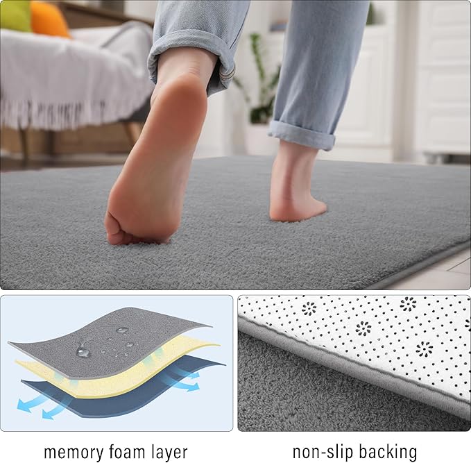 Soft Rugs for Living Room 6x9 Grey, Minimalist Area Rug for Bedroom Nursery Dining Table Dorm, Large Throw Rugs for Men Boys Girls Kids Room Indoor Floor Carpets