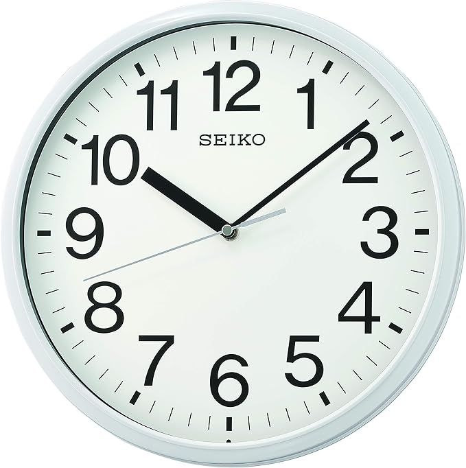 SEIKO QXA756WLH Office Wall Clock, White, 12 Inch