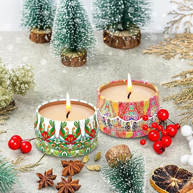 Scented Candles Gift Set,3 Pack Candles for Home Scented, Long Lasting Soy Wax Aromatherapy Candle Set, Gifts for Women with Gift Box(Rose.Vanilla.Orange)