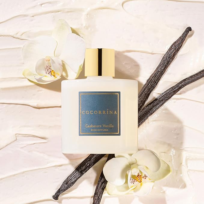 COCORR??NA Reed Diffuser - Cashmere Vanilla 6.7 fl oz Reed Diffuser for Bedroom Bathroom Home D??cor