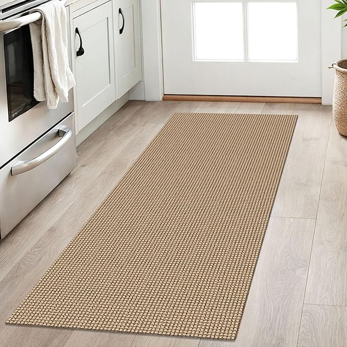 IOHOUZE Washable Runner Rug 2x5 Non Slip Rubber Backed Runners for Hallways Entryway Runner Indoor, Throw Rug Woven Cotton Floor Carpet for Hall Entrance Bedroom, Orange/Tan/Brown