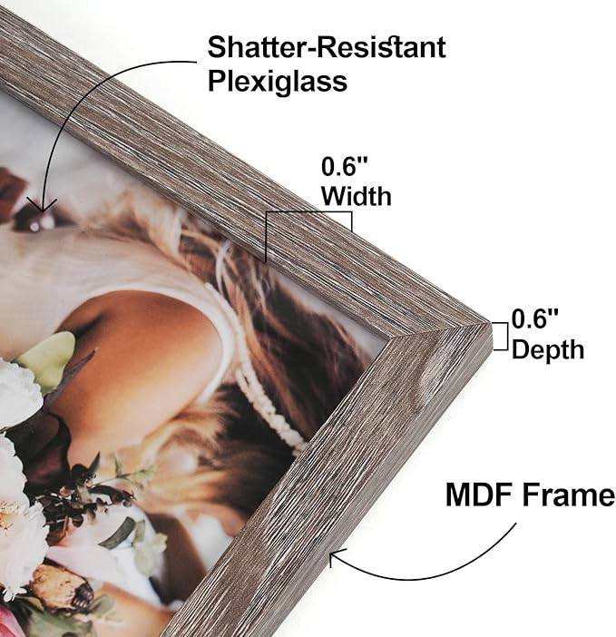 Fixwal Picture Frames, 10 Pack Collage Picture Frame Set for Wall Decor, Hanging or Tabletop Display Multi Sizes Photo Gallery Wall Frames Set Including 8x10, 5x7, 4x6, Multicolor