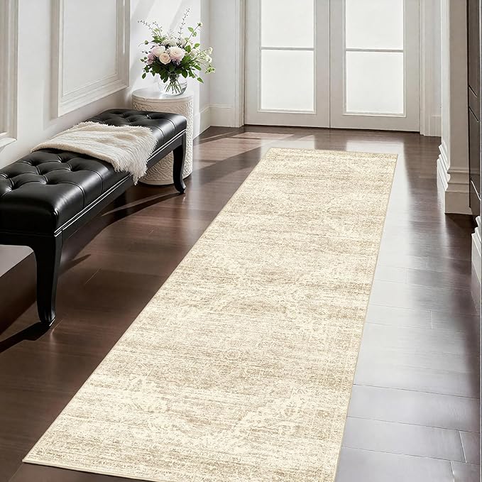 Washable Runner Rugs for Hallway 2x6 Rug Runners,Boho Vintage Kitchen Runner Rugs,Ultra-Thin Entryway Runner,Non-Slip Backing Carpet for Hallways,Bedroom,Bathroom,Laundry Room