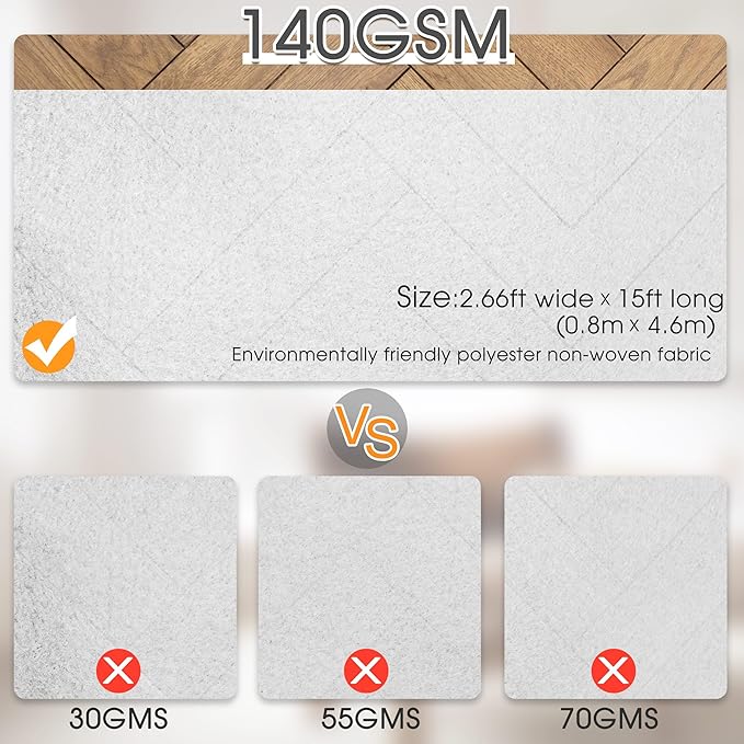 White Carpet Runner for Party,140GSM 2.62FTx15FT Carpet Party Decorations,White Runway Rug for Prom Felt Non-Woven Fabric,Runner for Wedding Ceremony