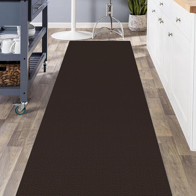 KOZYFLY Washable Runner Rug 3x8 ft Non Slip Runners for Hallways Kitchen Rugs Bobo Entryway Runner Indoor, Carpet Runners for Hall Entryway Bedroom, Dark Coffee/Brown