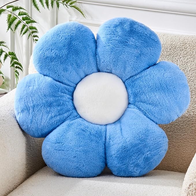 Daisy Pillow, 19.6In Cute Flower Shaped Decorative Pillow Cushion for Sofa Couch Bed Reading Tent