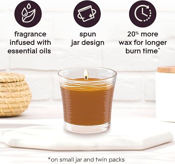 Glade 1-Wick Scented Candle Jar, Cashmere Woods, Air Freshener Infused with Essential Oils, 4.08 Oz, 3 Count