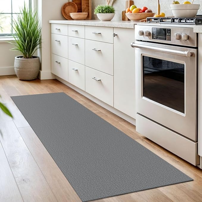 KOZYFLY Washable Runner Rug 2x7 ft Hallway Runner Non Slip Rubber Backed Kitchen Runner Rugs Bobo Entryway Runner Indoor, Carpet Runners for Hall Entrance Bedroom, Grey