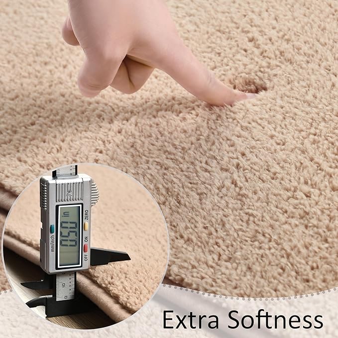 Soft Rugs for Living Room 4x6 Beige, Minimalist Area Rug for Bedroom Nursery Dining Table Dorm, Throw Rugs for Men Boys Girls Kids Room Indoor Floor Carpets
