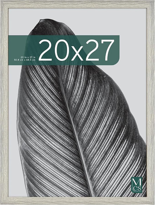 MCS Studio Gallery 20x27 Poster Frame Gray Woodgrain Engineered Wood, Vertical & Horizontal Wall Hanging Large Picture Frame for Photos, Posters & Art Prints (1-Pack)