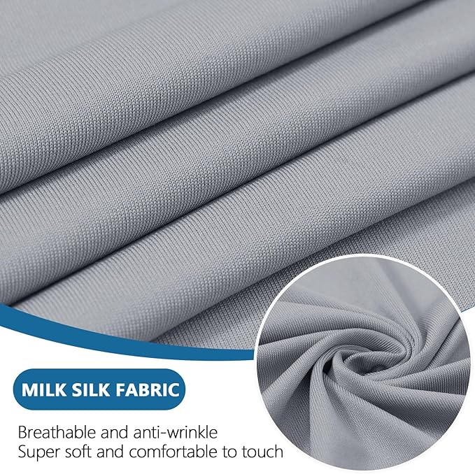 hyha Milk Silk Couch Cushion Covers, Soft Magic Sofa Covers Washable for 2 Cushion Couch, Stretch Sectional Outdoor Cushion Covers for Patio Furniture with Elastic Bottom(Medium, Grey)