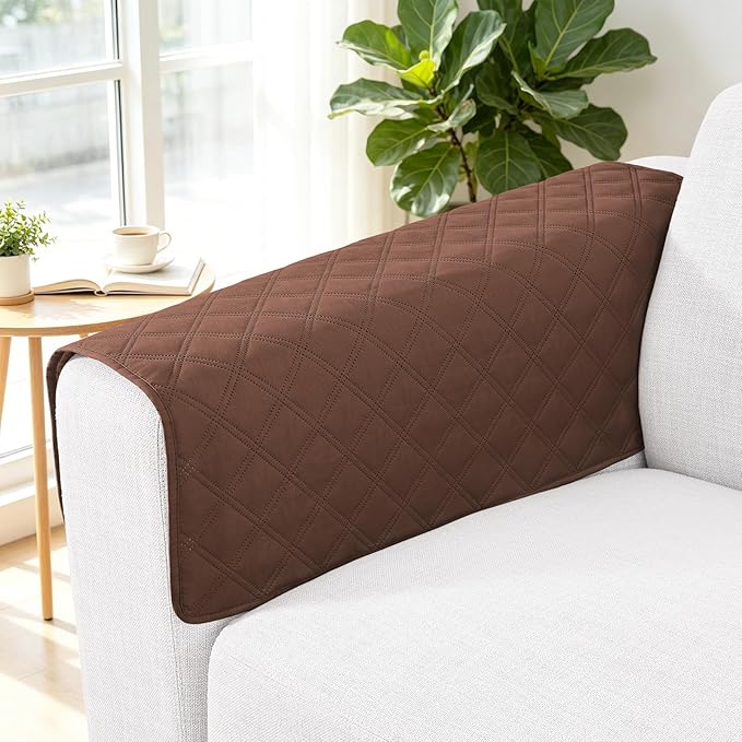Smiry Waterproof Couch Covers for Dogs Washable, Reversible Pet Couch Covers for 3 Cushion Sofa Pet Friendly, Soft Sofa Furniture Protector for Dogs Cat Kids, Checkered (40"x40", Brown/Chocolate)