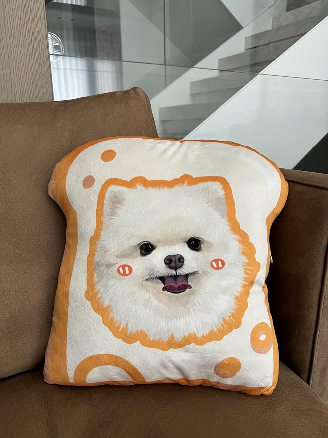 Custom Pet Portrait Pillows with Photos, Personalized Hand-Drawn 3D Dog Pillow, Custom Cat Face Pillow with Cute Design, Birthday Gift for Him or Her