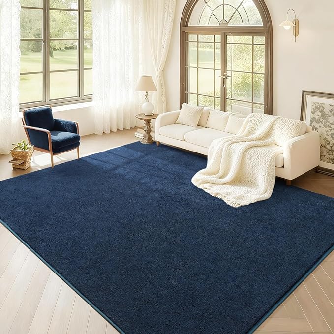 Soft Rugs for Living Room 5x7 Navy Blue, Minimalist Area Rug for Bedroom Nursery Dining Table Dorm, Throw Rugs for Men Boys Girls Kids Room Indoor Floor Carpets