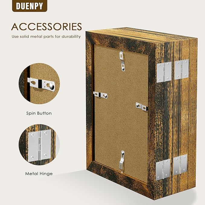 5 Folding 5x7 Picture Frame Horizontal Engineered Wood Accordion Photo Frame with Plexiglass Tabletop Bookshelf Display Brown