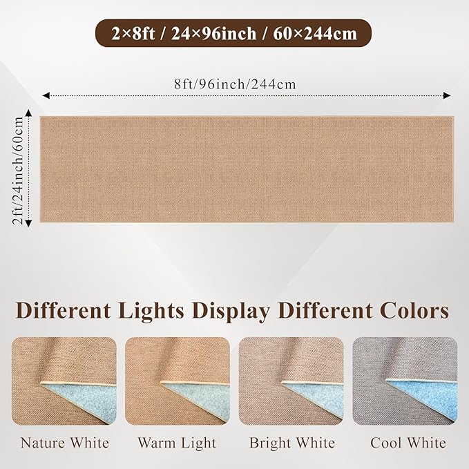 Jute 2x8 Runner Rug for Hallway: Washable Faux Jute Runners Indoor Farmhouse Style - Carpet Non-Slip Backing - Non Slip Narrow Floor Runners for Entryway Kitchen Living Room (Beige,2x8)
