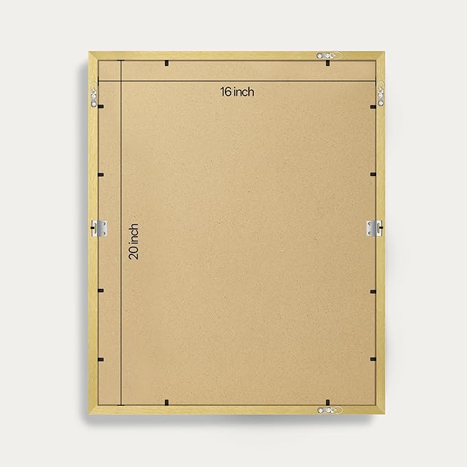 eletecpro 16x20 Picture Frames Set of 5, Gallery Wall Frames Display 11x14 Photo with Mat or 16x20 without Mat, Picture Frame Collage Wall Decor for Wall Mounting, Gold