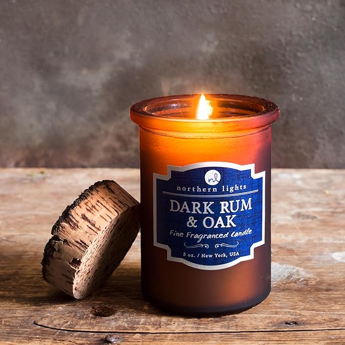 Northern Lights Candles Spirit Candles, Dark Rum & Oak