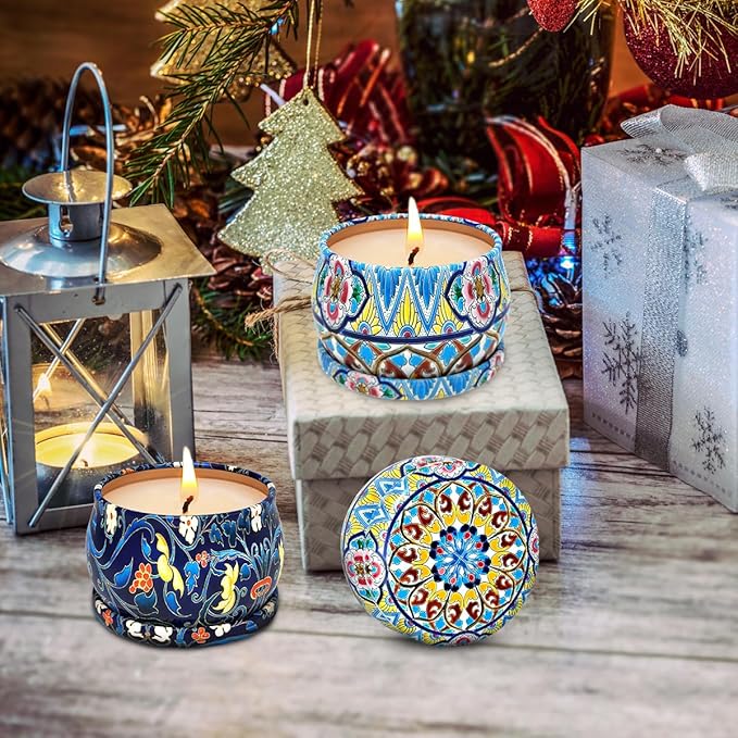 2 Pack Scented Candles Set for Thanksgiving, Soy Wax Stress Relief Aromatherapy Candles, Relaxation Gift for Women, Ideal for House-Warming and Birthday