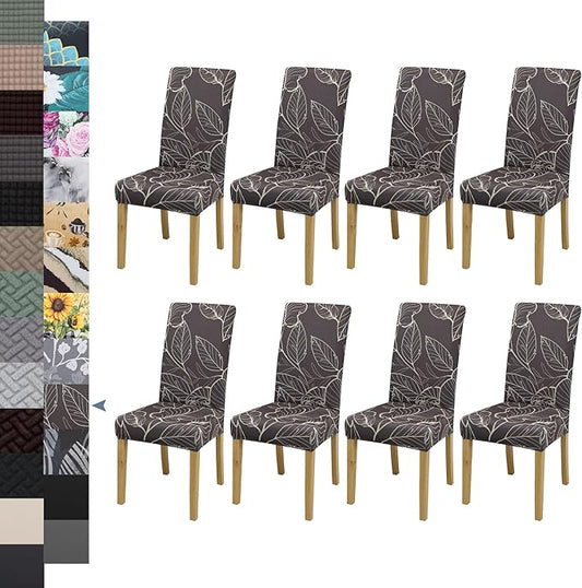 BIETYONE Chair Covers,Dining Room Chair Covers Set of 8,Stretch Kitchen Chair Cover,Washable Dining Chair Cover,Parsons Chair Slipcovers Protective,for Home,Restaurant,Banquet